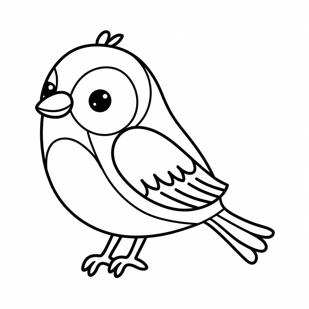 Desenho De Passarinho Alegre Para Colorir