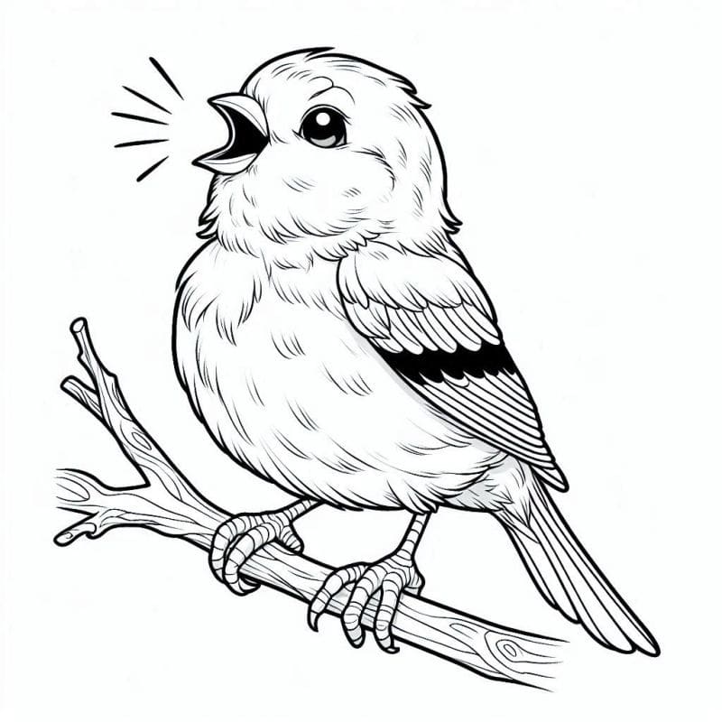 Desenho De Passarinho Realista Para Colorir