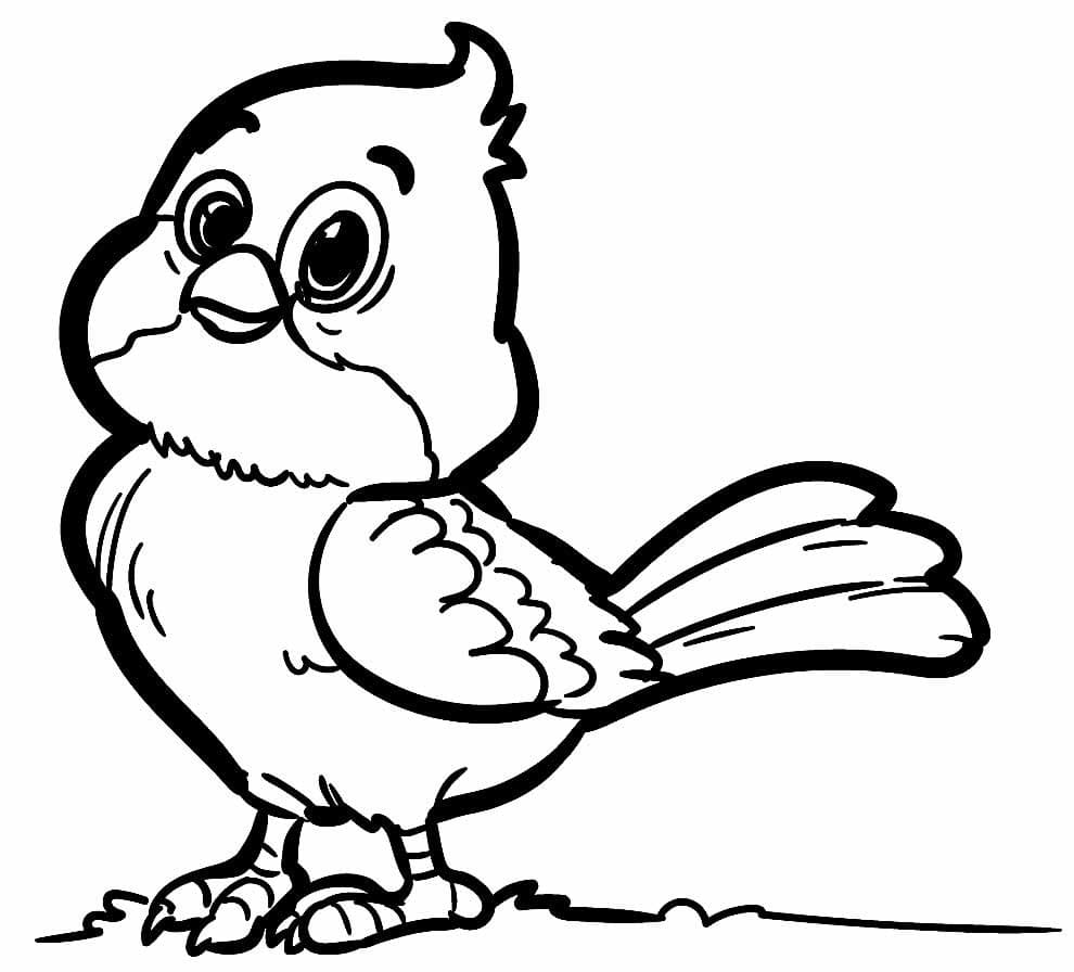 Desenho De Um Passarinho Feliz Para Colorir
