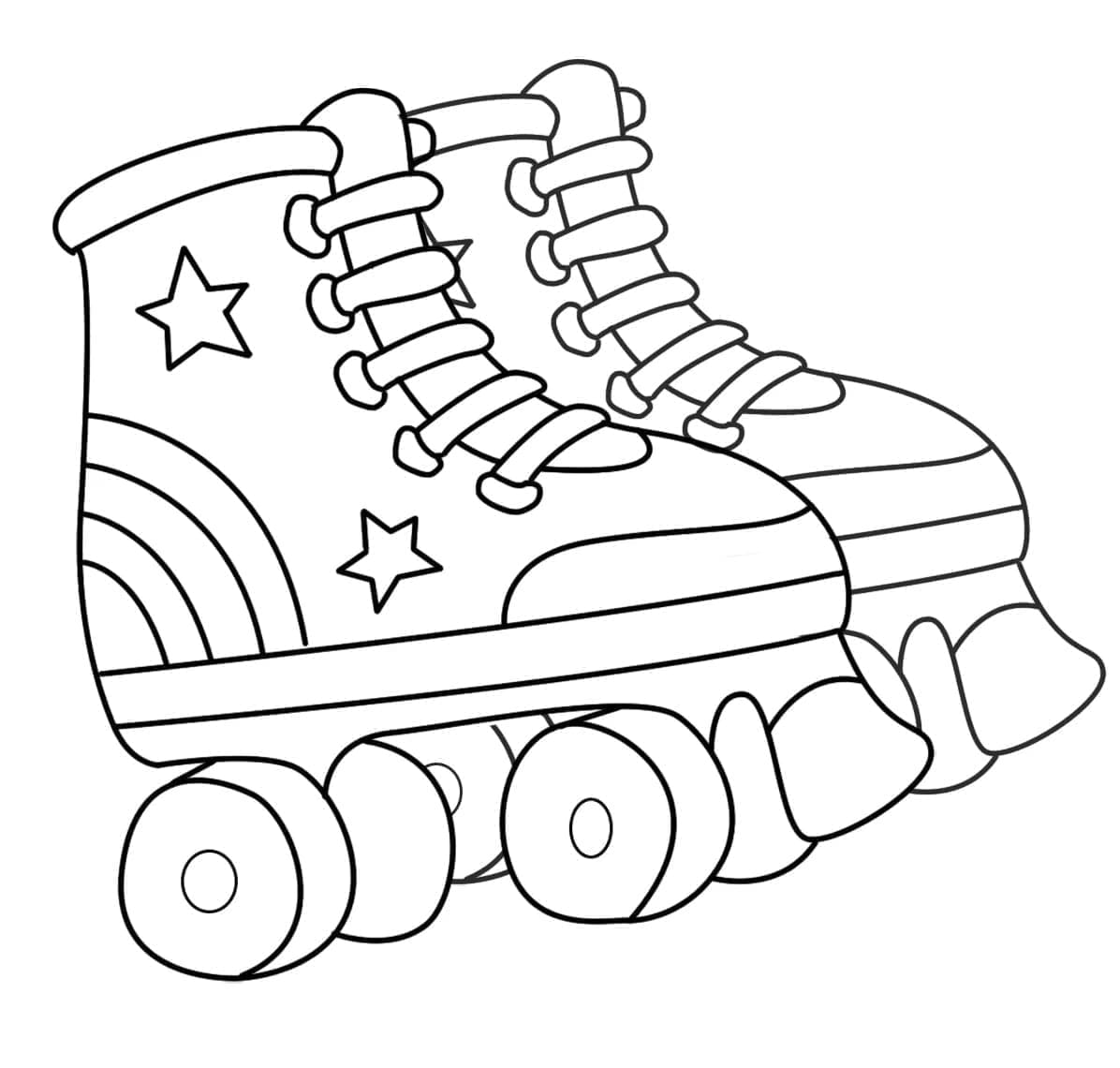 Desenho De Bons Patins Para Colorir