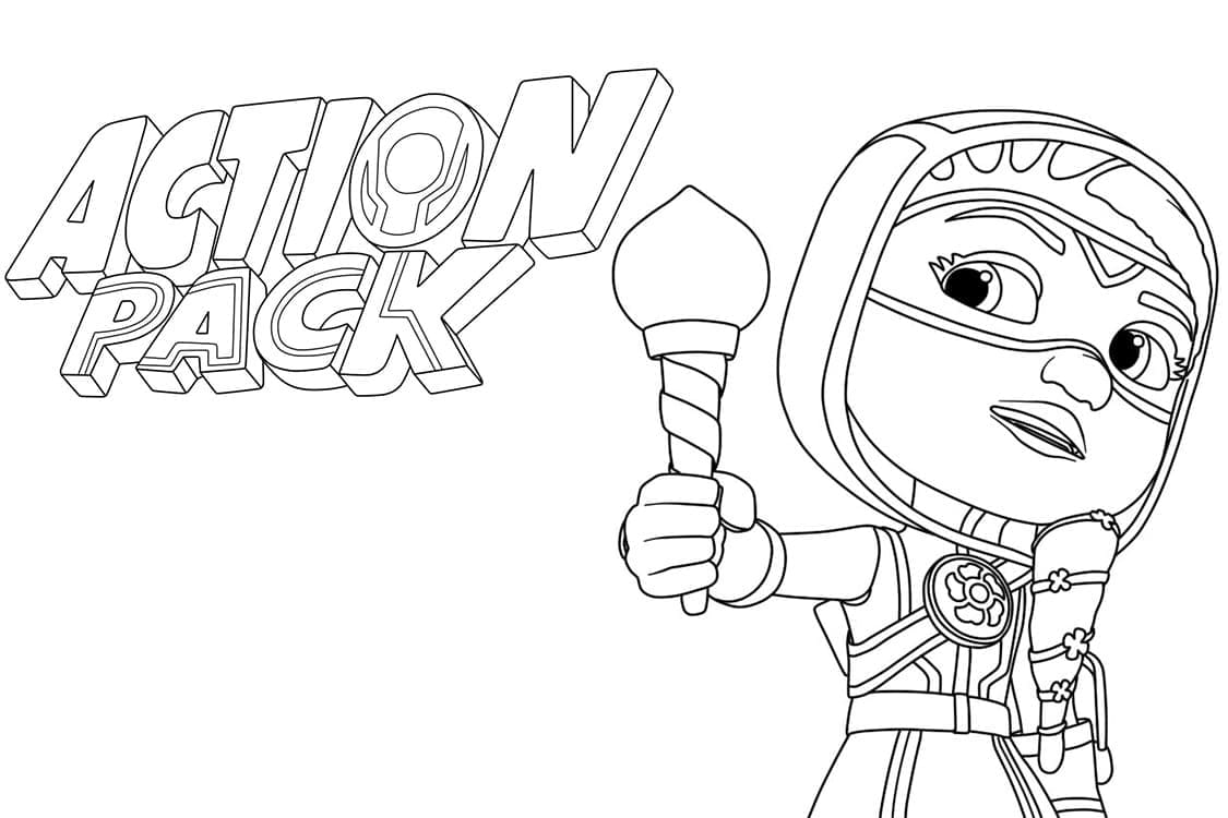 Desenho De Treena De Patrulheiros Em ação Para Colorir