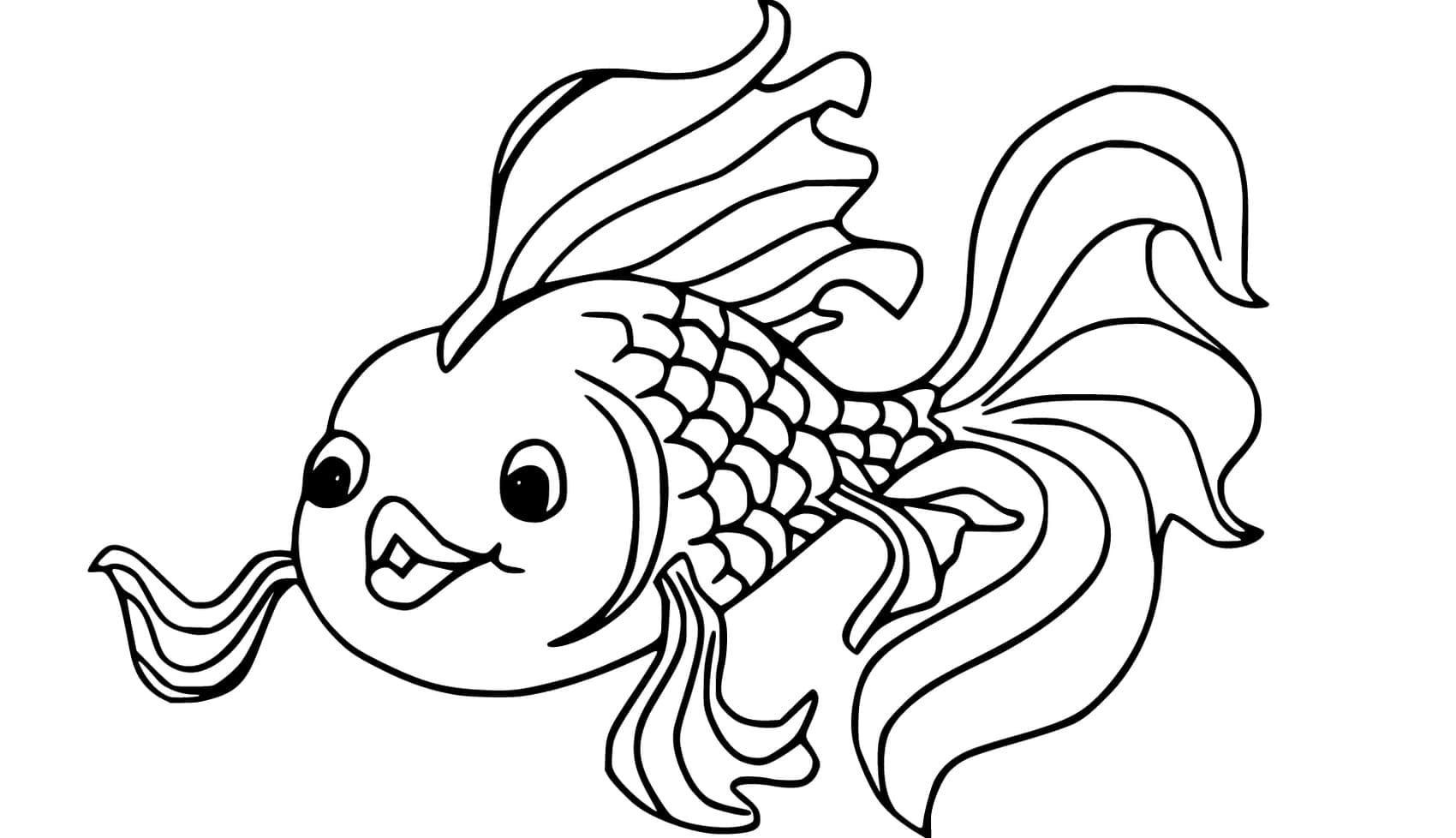 Desenho De Imagem De Peixinho Dourado Para Colorir