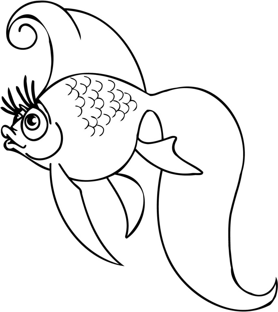 Peixe Dourado para Colorir