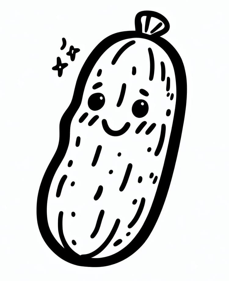 Desenho De Um Picles Fofo Para Colorir