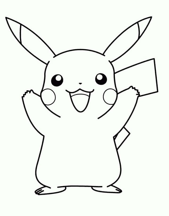 Desenho De Lindo Pikachu Para Colorir