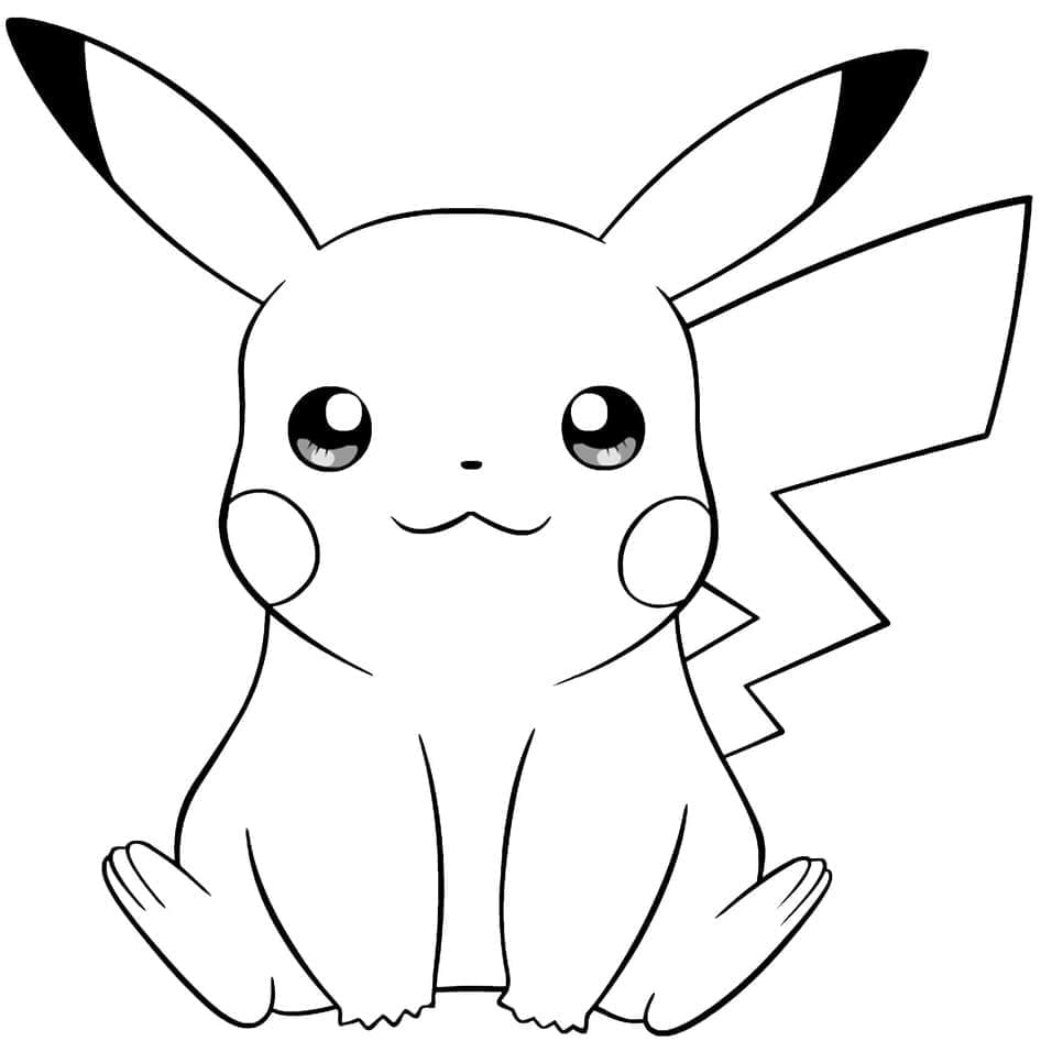 Desenho De Pikachu grátis Para Colorir
