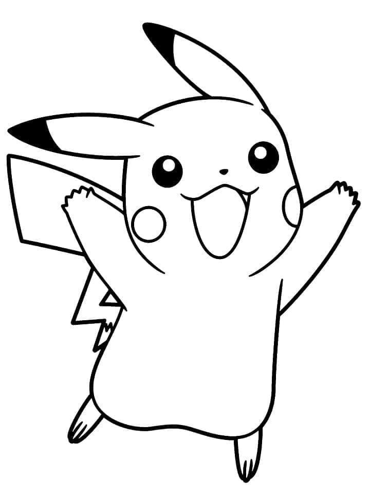 Desenho De Pikachu Imprimivel Para Colorir