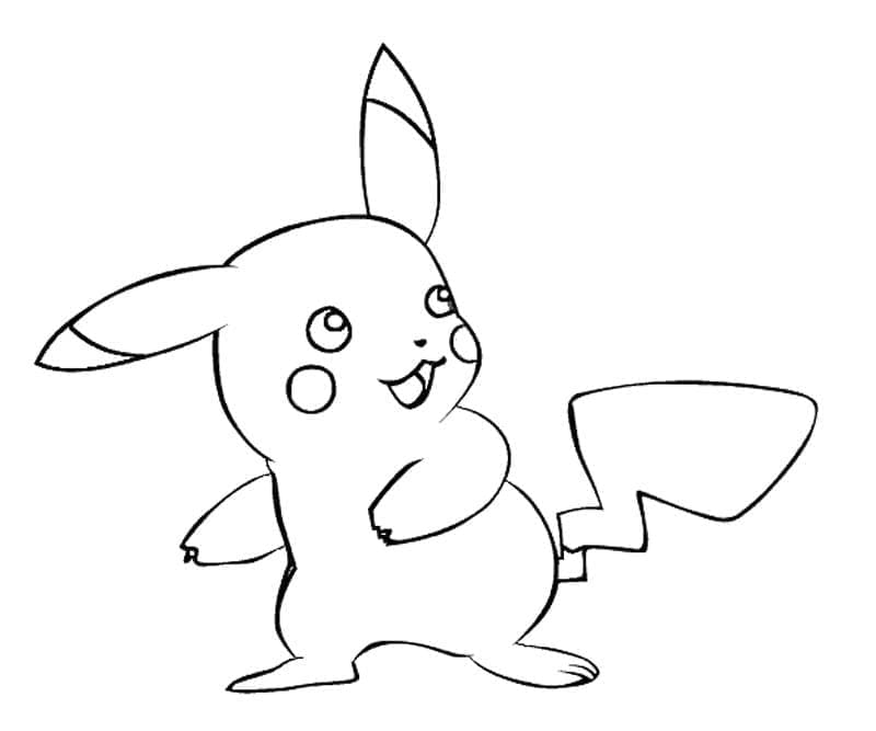 Desenho De Pikachu De Pokemon Para Colorir