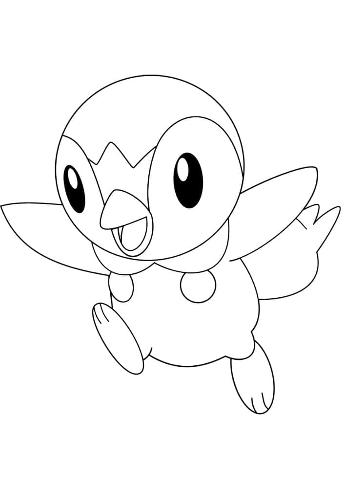 Desenho De Pokemon Piplup grátis Para Colorir