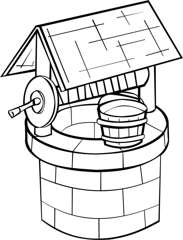 Desenho De Um poço Para Colorir