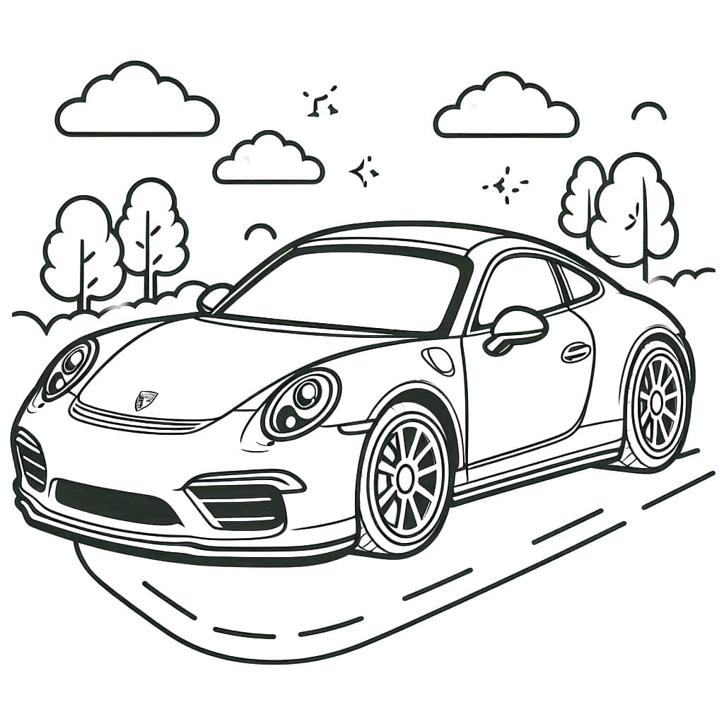 Desenhos De Carro Porsche Para Colorir