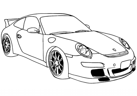Desenho Pdf De Carro Porsche 911 Gt3 Para Colorir