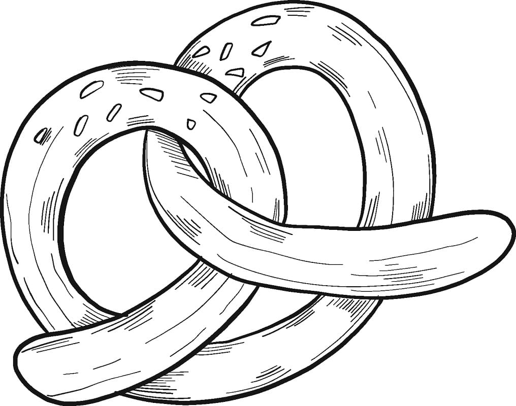 Desenho de Pretzel Download para Colorir