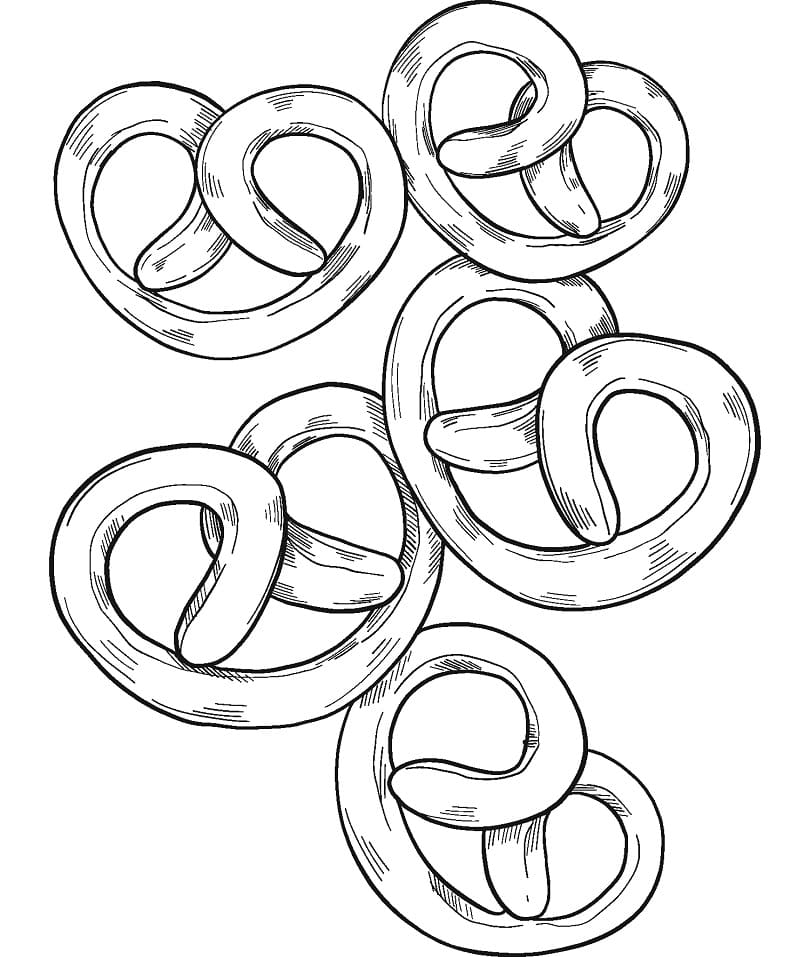 Desenho de Pretzel Download Pdf para Colorir