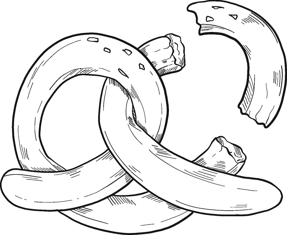 Desenho de Pretzel Grátis para Colorir