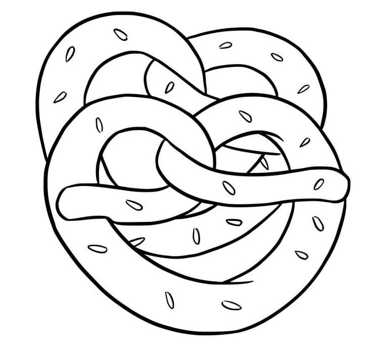 Desenho de Pretzel Grátis Pdf para Colorir