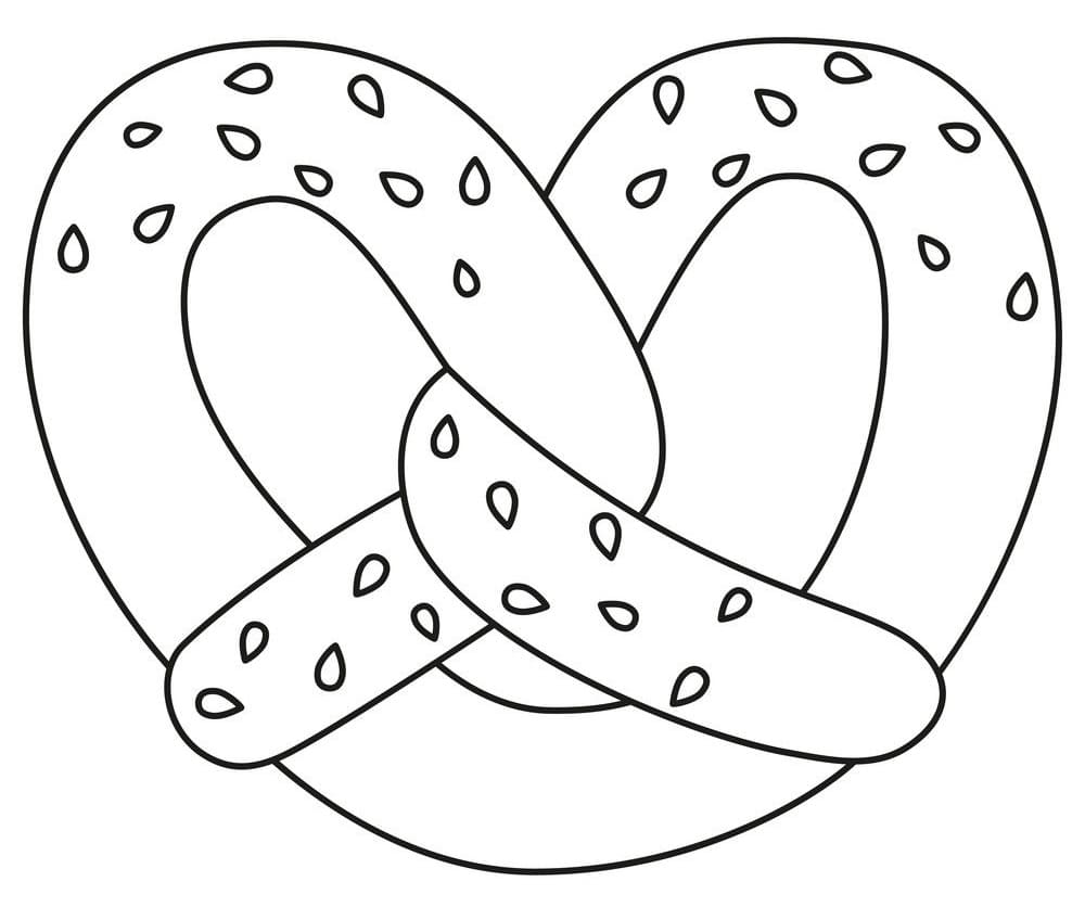 Desenho de Pretzel Imprimivel Pdf para Colorir