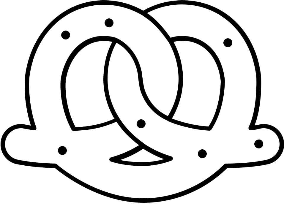 Desenho de Pretzel para Colorir Grátis Download