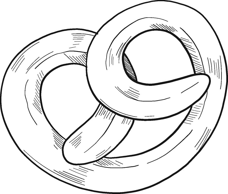 Desenho de Pretzel para Colorir Imprimivel