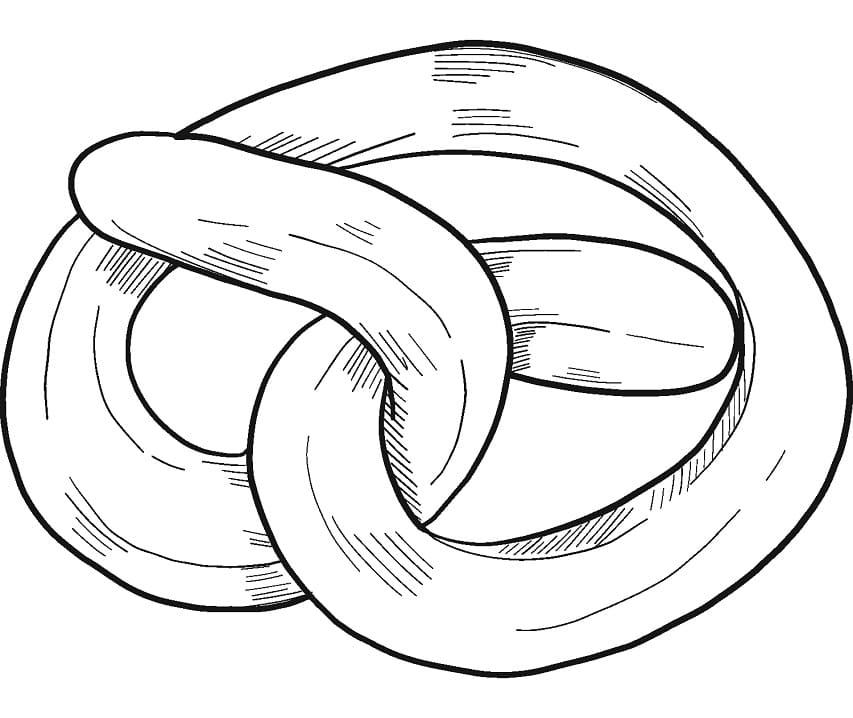 Desenho de Pretzel Pdf para Imprimir e Colorir