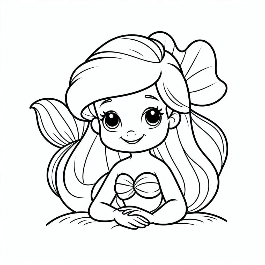 Desenho De Ariel Muito Alegre Para Colorir
