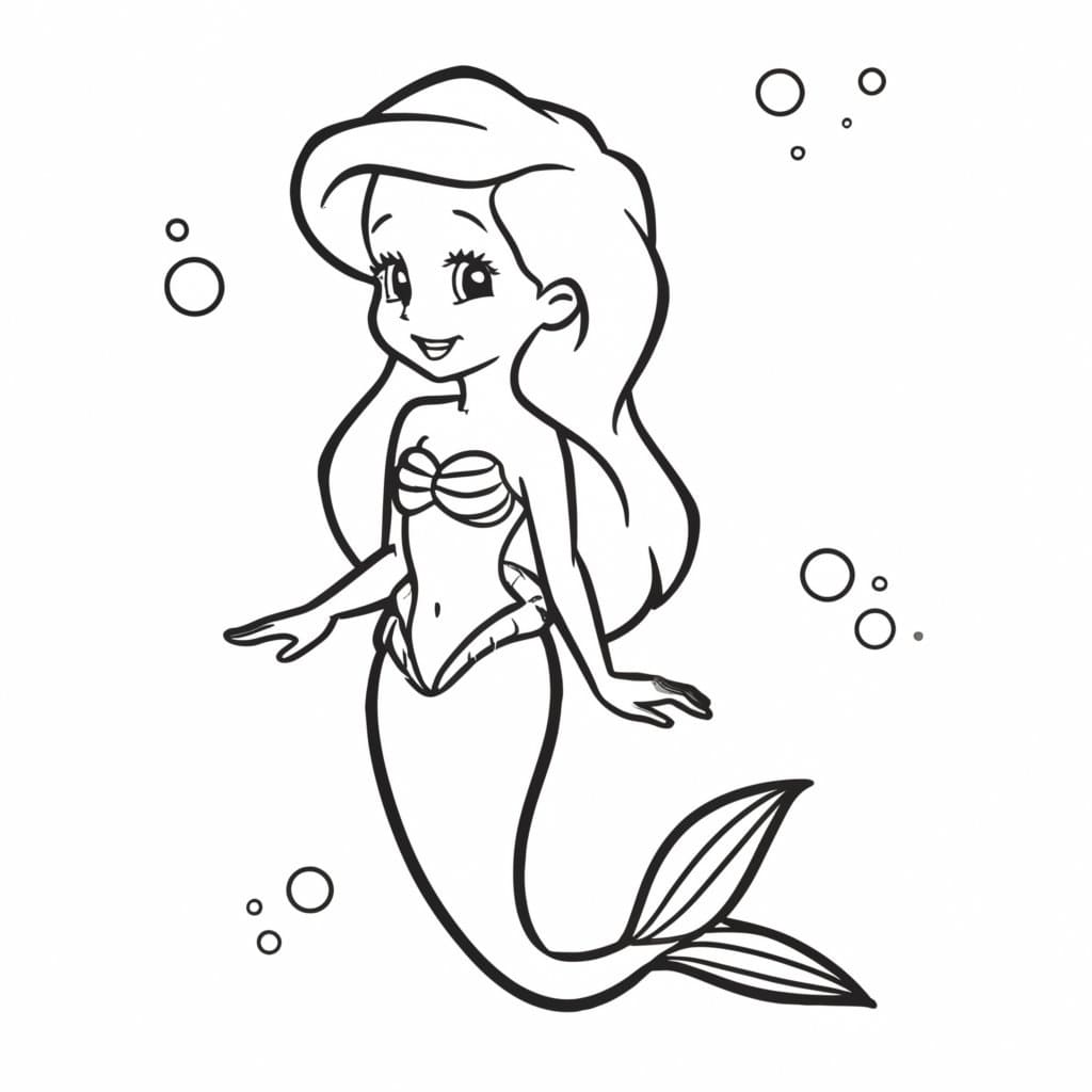 Desenho De Imprimivel Ariel Para Colorir