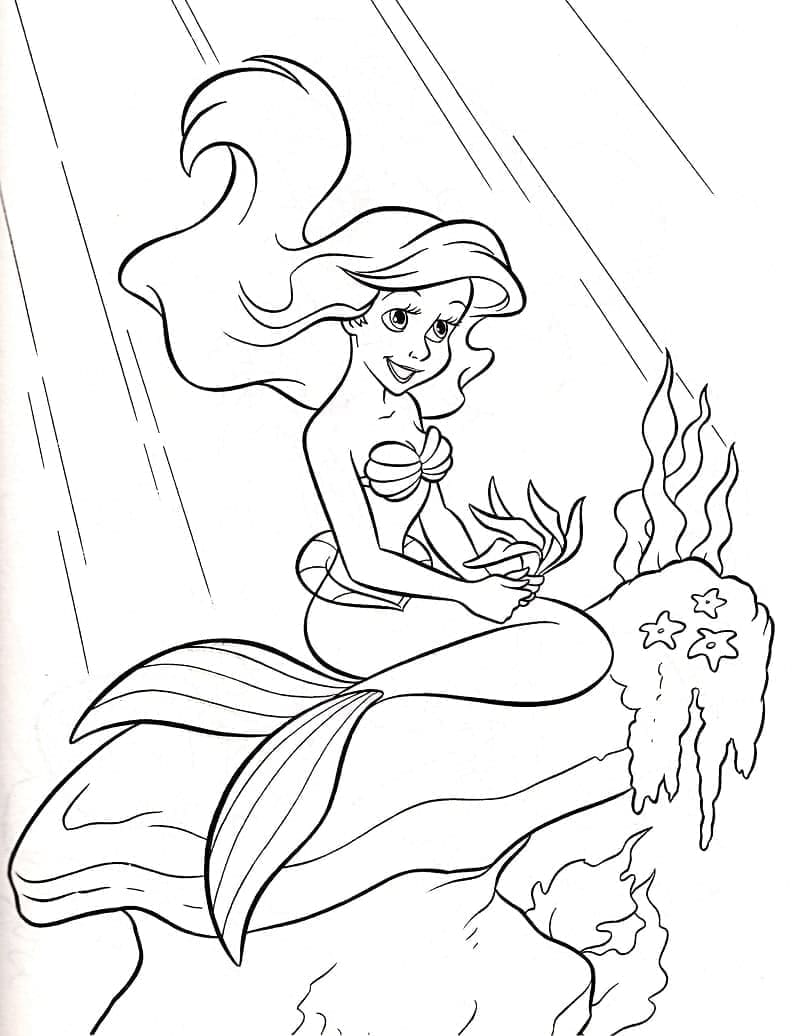 Desenho De Ariel Alegre Para Colorir