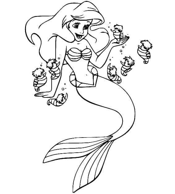 Desenho De Muito Linda Ariel Para Colorir