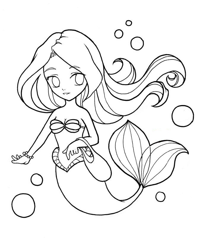 Desenho fácil De Colorir Da Princesa Ariel