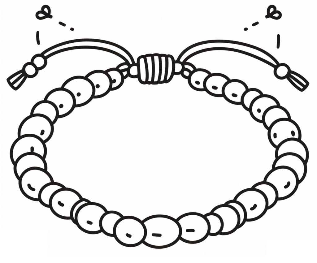 Desenho De Uma Pulseira Muito Fofa Para Colorir