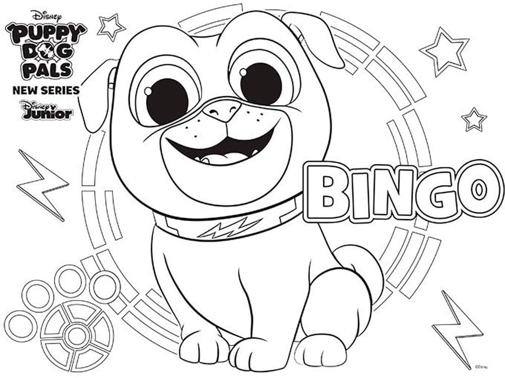 Desenho De Bingo De Puppy Dog Pals Para Colorir