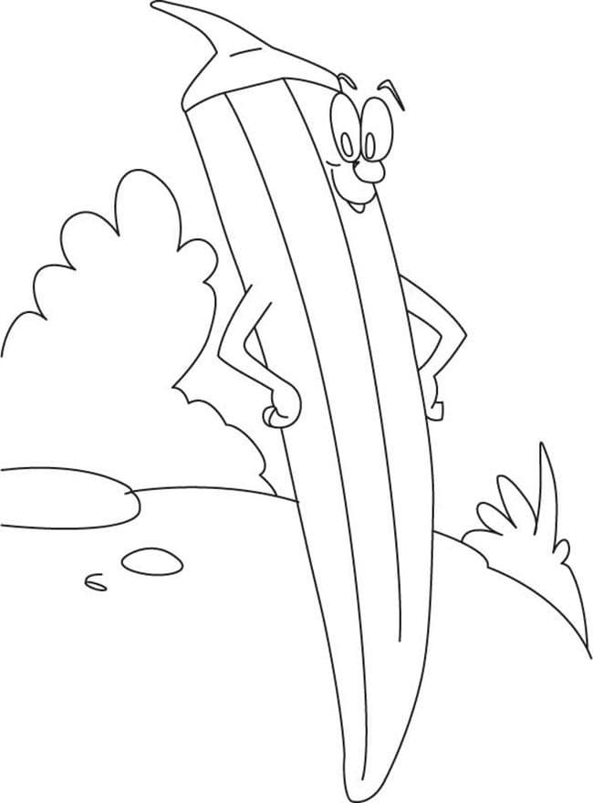 Desenho De Quiabo engraçado Para Colorir