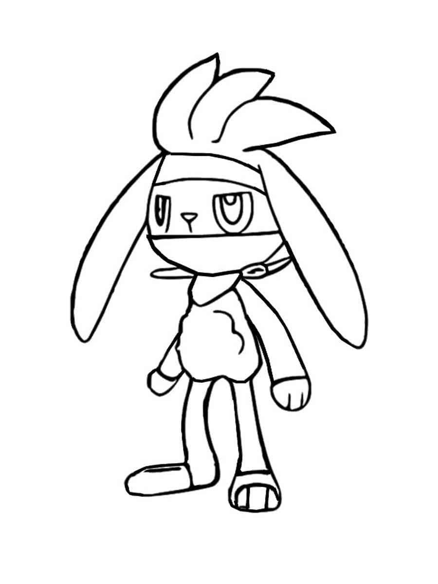 Desenho De Imagem De Pokemon Raboot Para Colorir