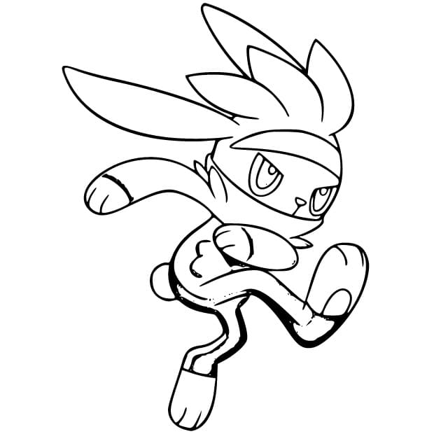 Desenho De Pokemon Raboot Para crianças Para Colorir