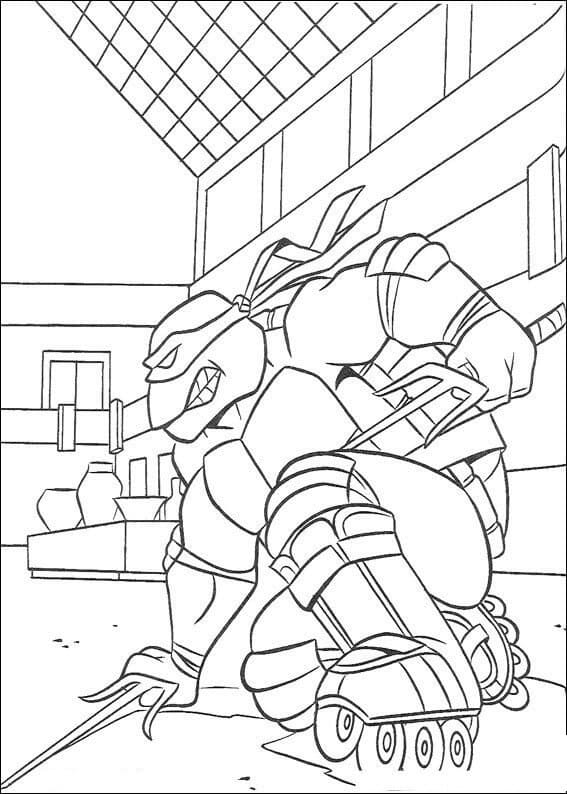 Desenho De Tartarugas Ninja Raphael Imprimivel Para Colorir