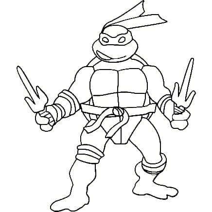 Desenho De Tartarugas Ninja Raphael Simples Para Colorir