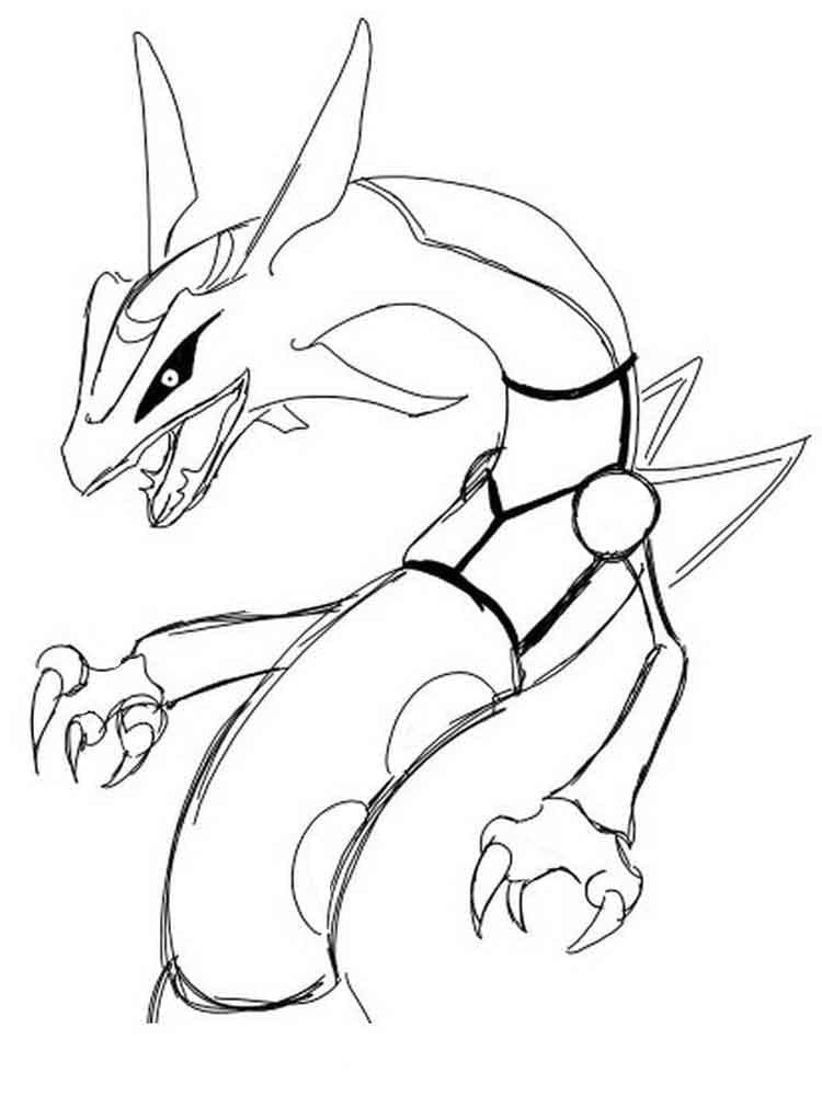 Desenho De Rayquaza Para Baixar e Colorir