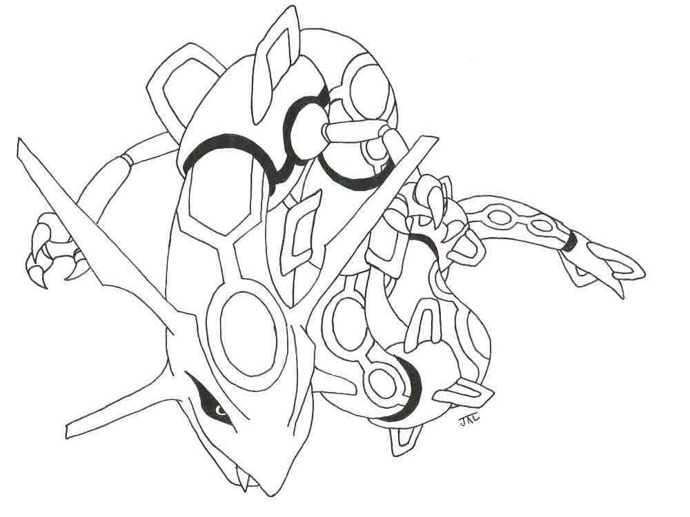 Desenho Pdf De Pokemon Rayquaza Para Colorir