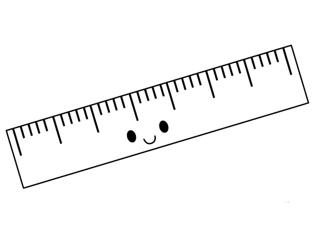 Desenho De régua Sorridente Para Colorir