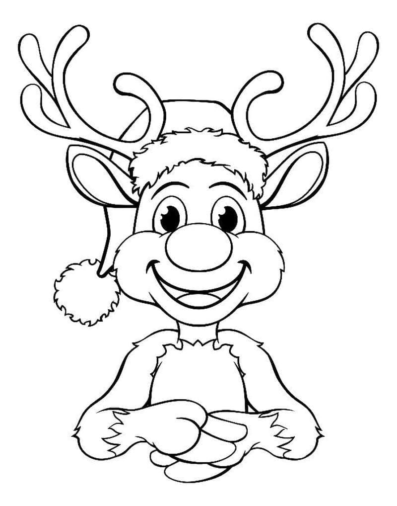 Rena de Natal para Colorir