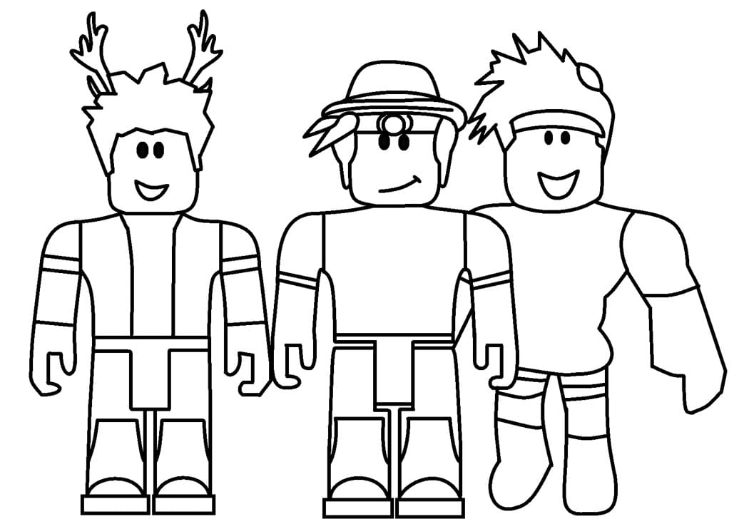 Desenho Com Personagens Do Roblox Para Colorir De graça