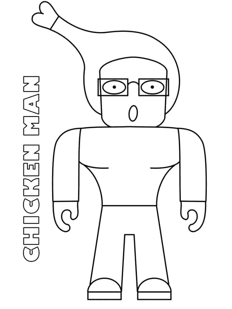 Desenho De Chicken Man De Roblox Para Colorir