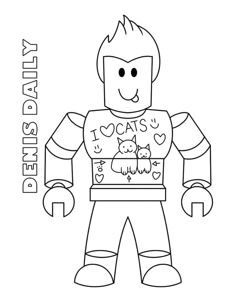 Desenho De Denis Daily De Roblox Para Colorir