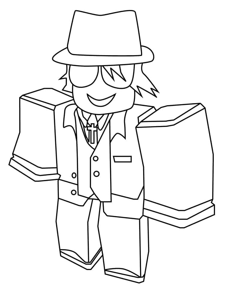 Desenho De máfia De Roblox Para Colorir