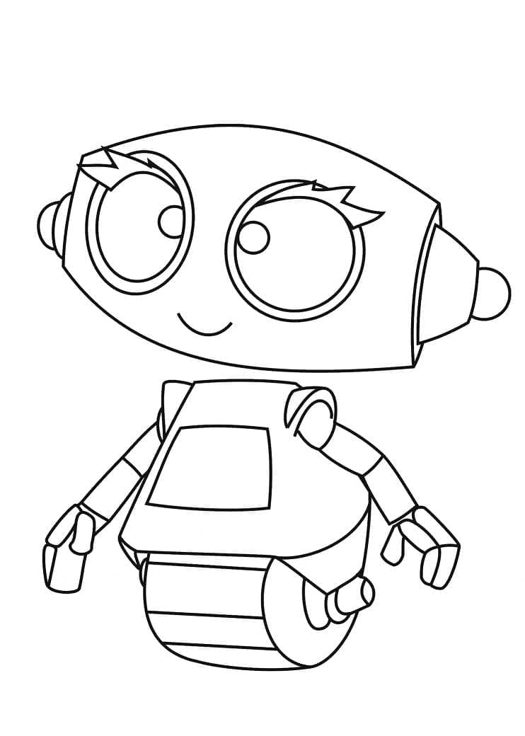 Desenho De robô adorável Para Colorir