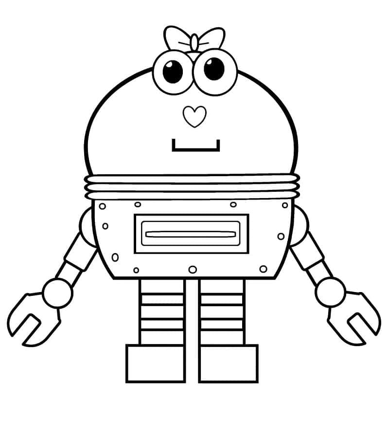 Desenho De robô Alegre Para Colorir