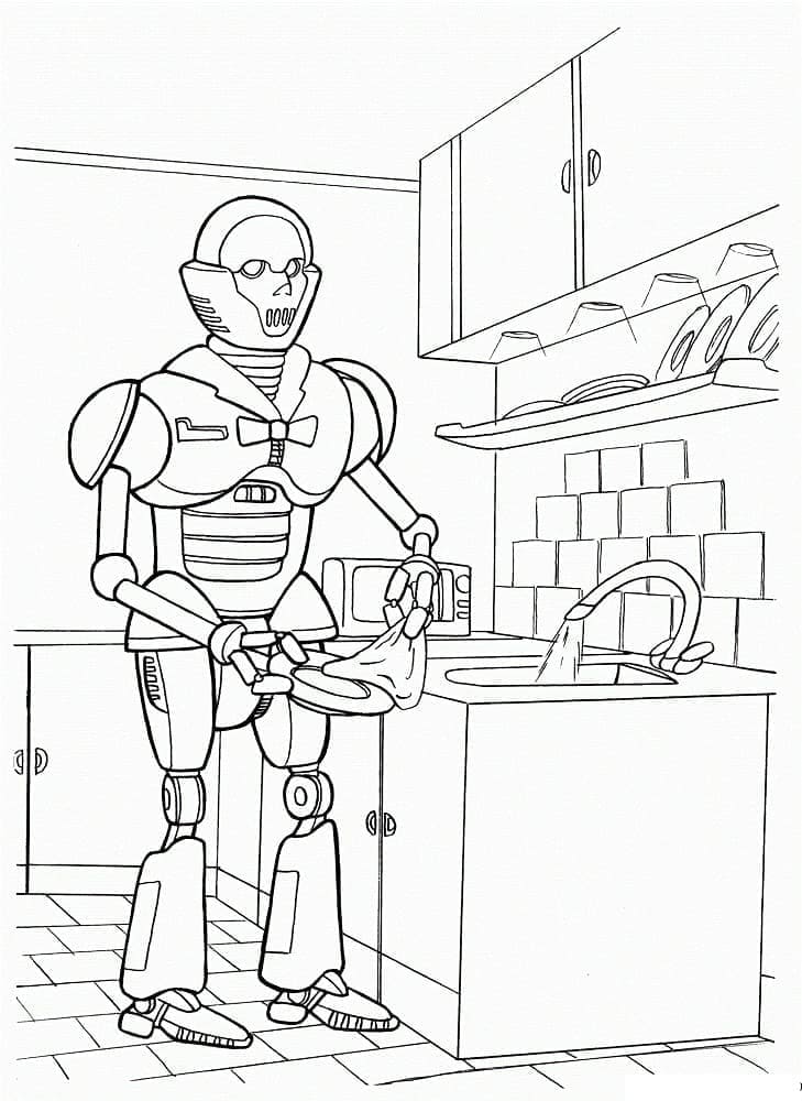 Desenho De robô Imprimivel Para crianças Para Colorir