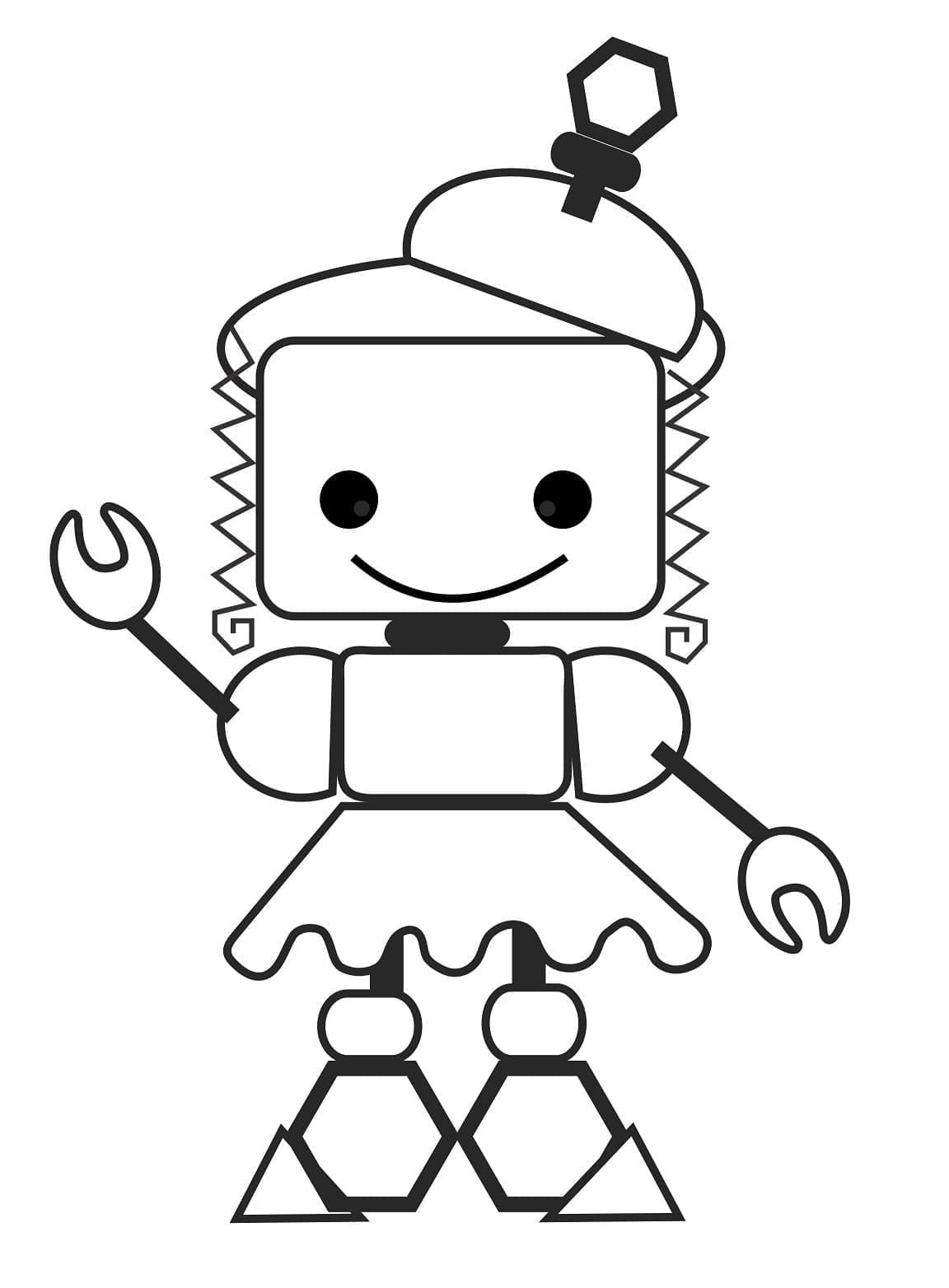 Desenho De Um robô adorável Para Colorir