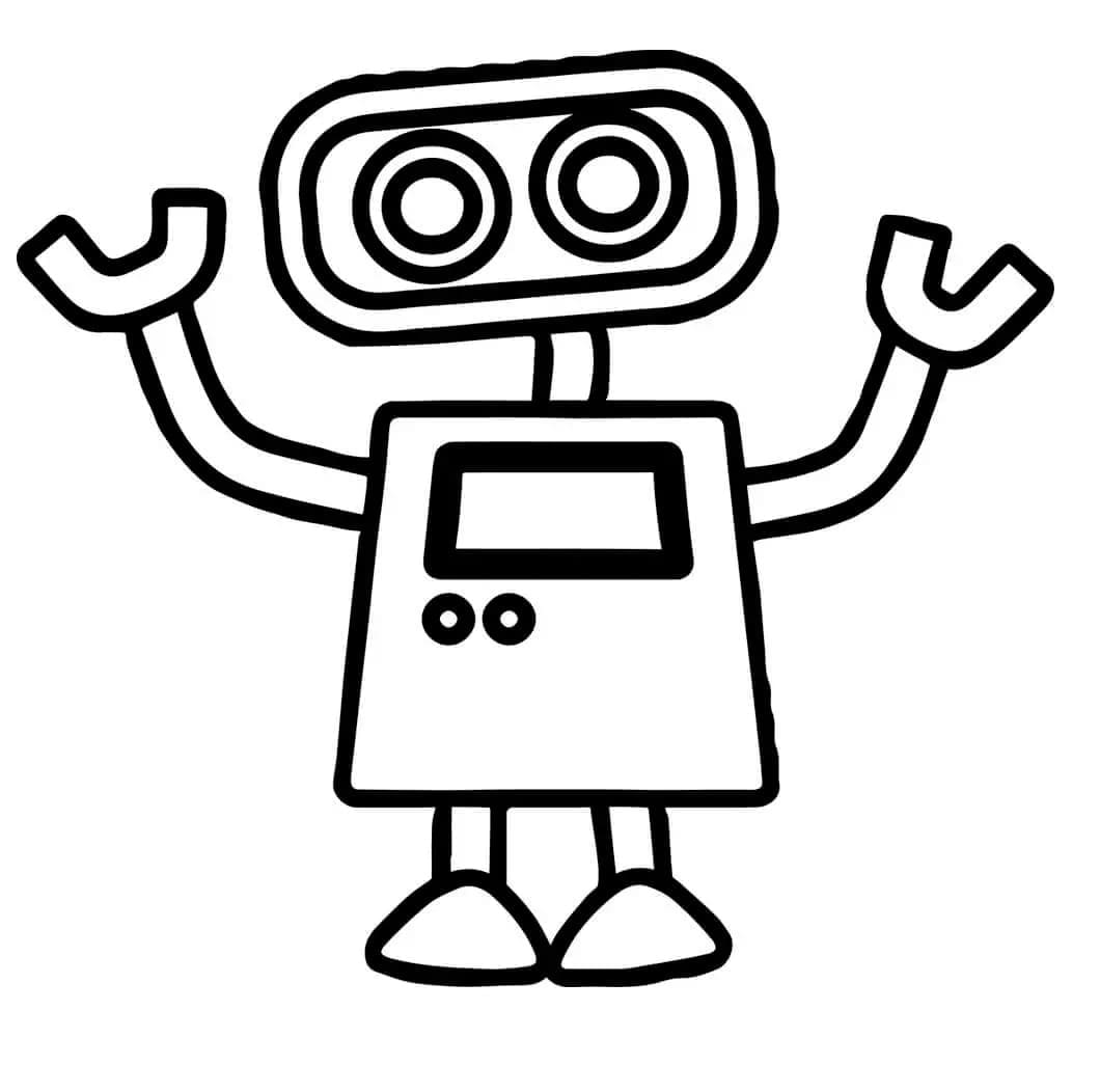 Desenho De Um robô fácil Para Colorir