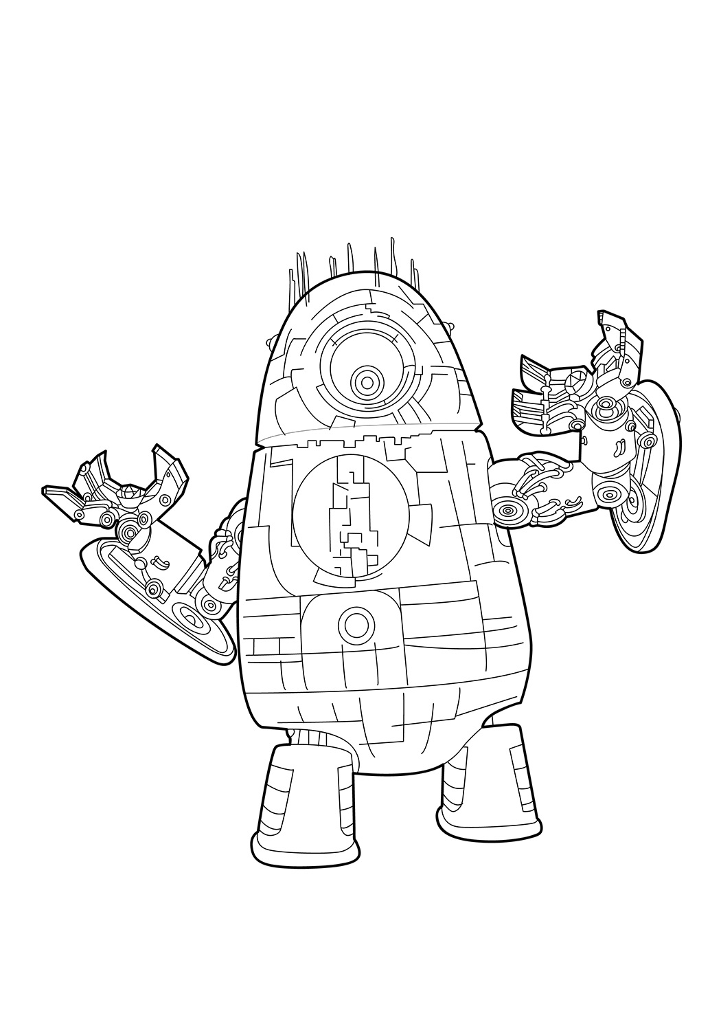 Desenho De alienígena robô fácil De Pintar